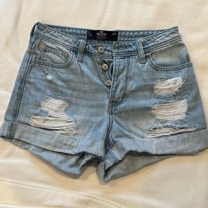 Hollister denim shorts, light blue button fly -size 26 Waist